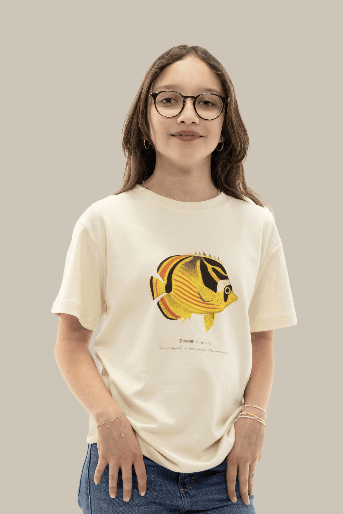 T-shirt Fille TU Beige Taille 4 Ans - Manches Longues, Coton, Occasion Avec Signes D'Usure
