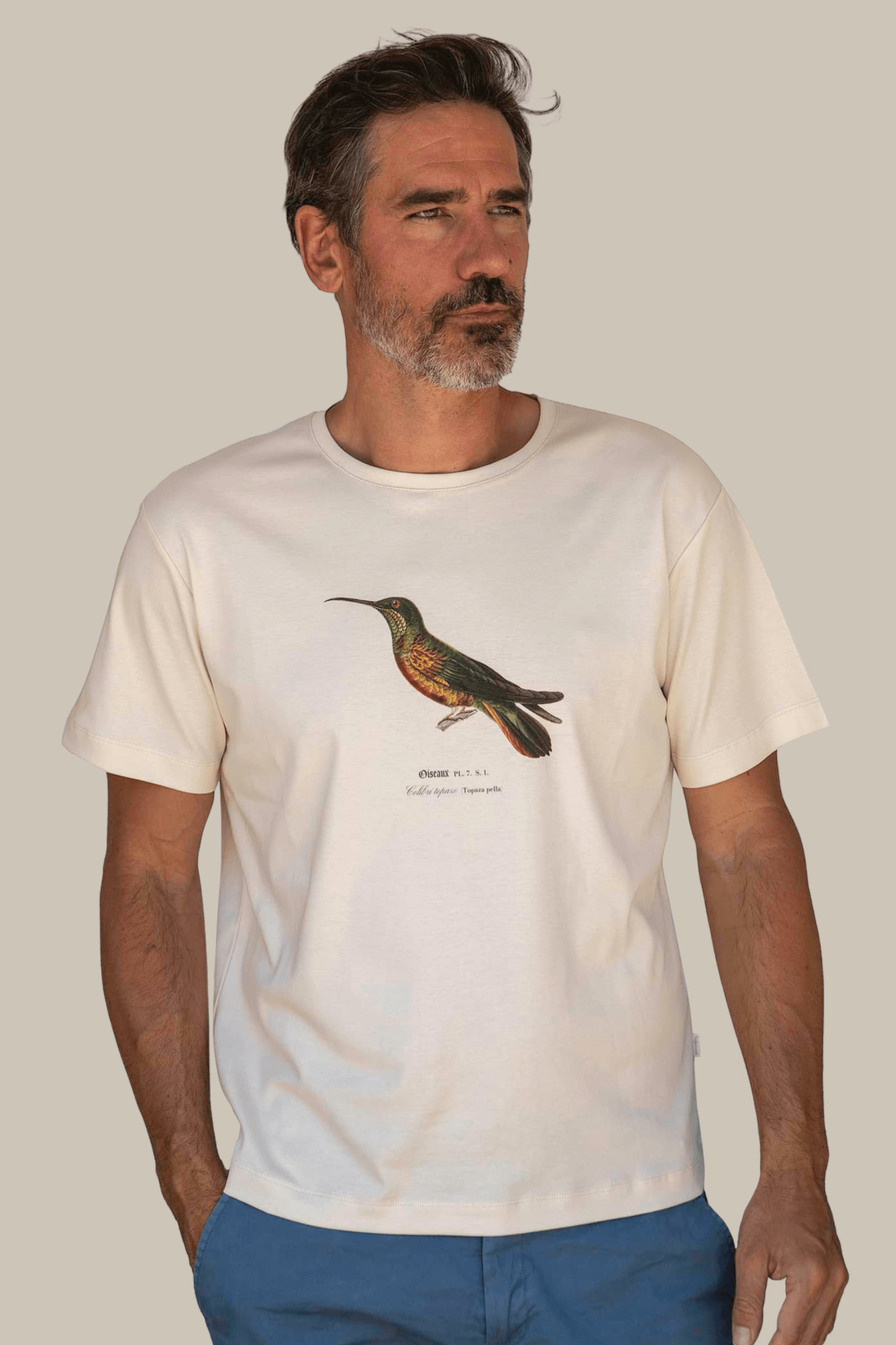 Gilles portant un T-shirt Fanatura mixte colibri taille M