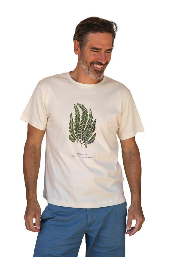 Gilles portant un T-shirt Fanatura mixte fougère taille M