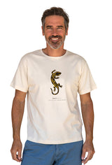 Gilles portant un T-shirt Fanatura mixte salamandre taille M